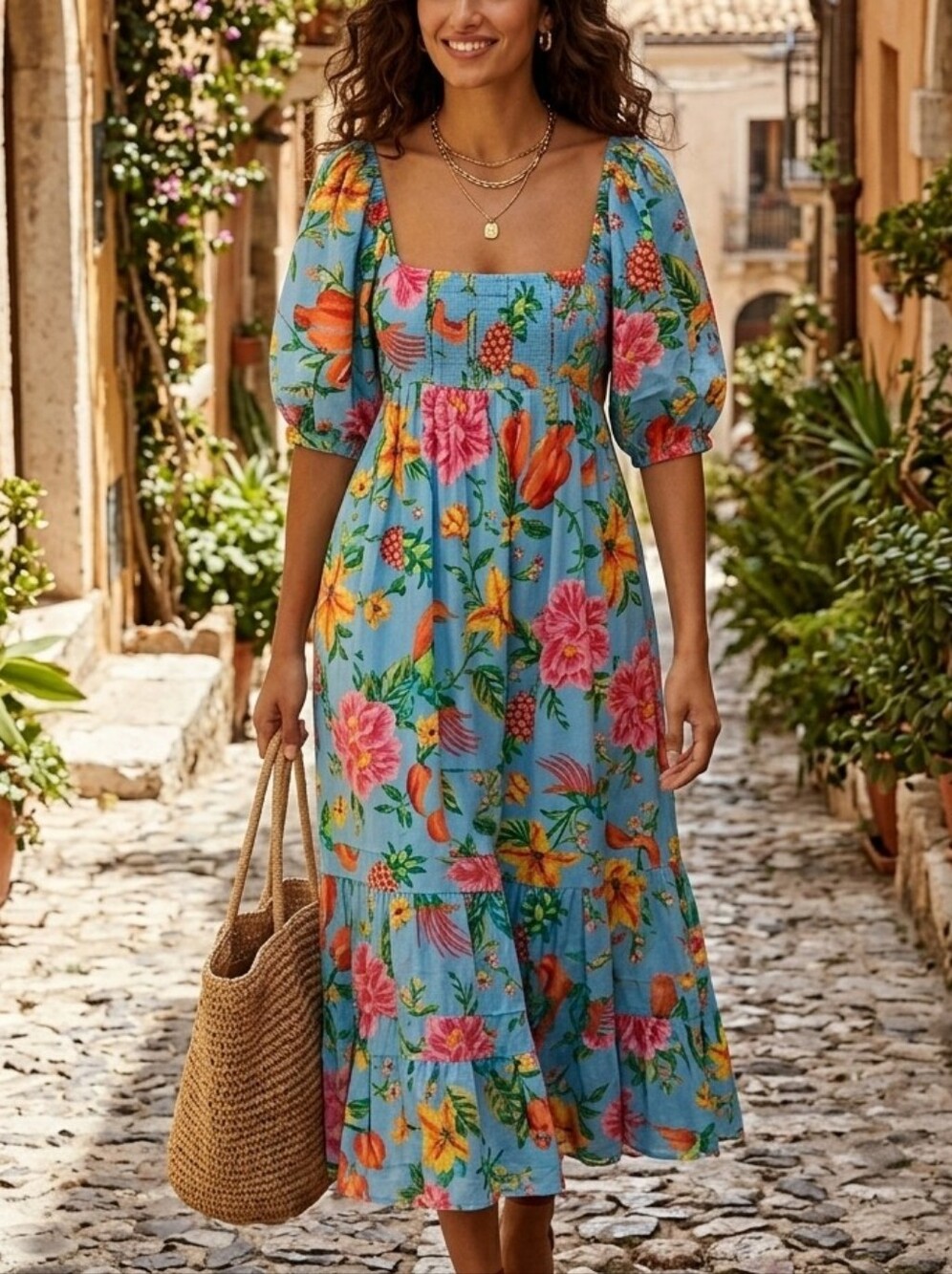 Farm Rio Toucans Garden Midi Dress